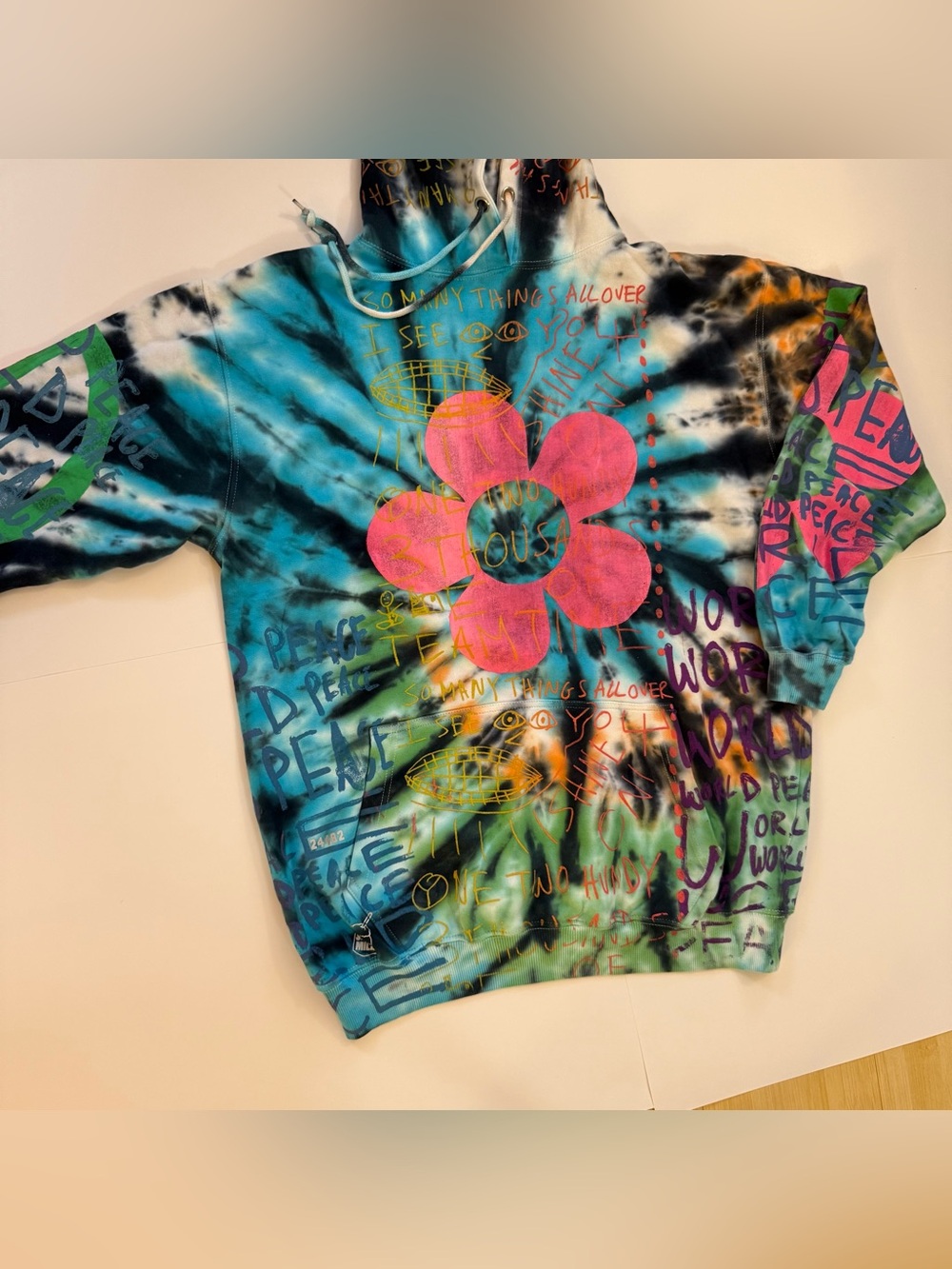 Golf Wang Flower Boy Tie Dye Hoodie Tyler The Creator Multi Color Graphic - Picture 5 of 12